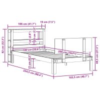 vidaXL Sängram med huvudgavel 100x200 cm massiv furu - Bild 12