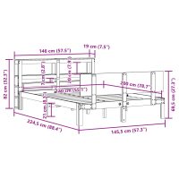 vidaXL Sängram med huvudgavel utan madrass vit 140x200 cm - Bild 12