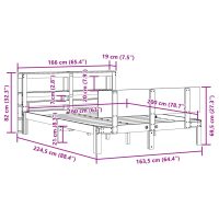 vidaXL Sängram med huvudgavel utan madrass vit 160x200 cm - Bild 12