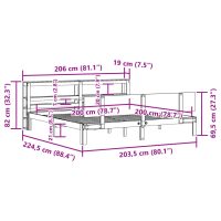 vidaXL Sängram med huvudgavel utan madrass vit 200x200 cm - Bild 12