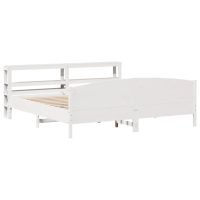 vidaXL Sängram utan madrass vit 200x200 cm massiv furu - Bild 2