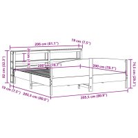 vidaXL Sängram utan madrass vit 200x200 cm massiv furu - Bild 12