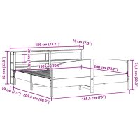 vidaXL Sängram utan madrass 180x200 cm massiv furu - Bild 12