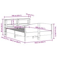 vidaXL Sängram utan madrass 160x200 cm massiv furu - Bild 12