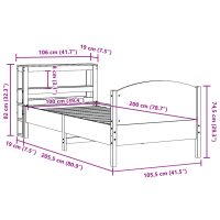 vidaXL Sängram utan madrass 100x200 cm massiv furu - Bild 12