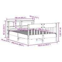 vidaXL Sängram utan madrass 160x200 cm massiv furu - Bild 12