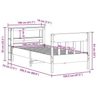 vidaXL Sängram utan madrass 100x200 cm massiv furu - Bild 12