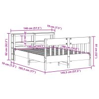 vidaXL Sängram utan madrass vaxbrun 140x190 cm massiv furu - Bild 12