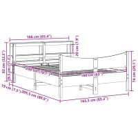 vidaXL Sängram med huvudgavel 160x200 cm massiv furu - Bild 11