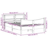 vidaXL Sängram med huvudgavel 150x200 cm massiv furu - Bild 11