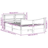 vidaXL Sängram med huvudgavel 140x190 cm massiv furu - Bild 11