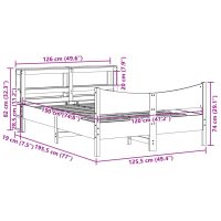 vidaXL Sängram med huvudgavel 120x190 cm massiv furu - Bild 11