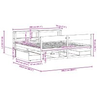 vidaXL Sängram utan madrass vaxbrun 200x200 cm massiv furu - Bild 12