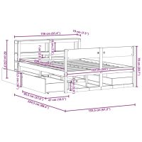 vidaXL Sängram utan madrass vit 150x200 cm massiv furu - Bild 12