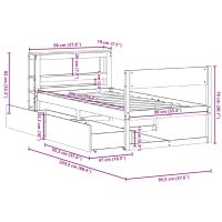 vidaXL Sängram utan madrass vaxad brun 90x200 cm massiv furu - Bild 12