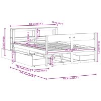 vidaXL Sängram utan madrass 140x190 cm massiv furu - Bild 12