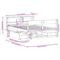 vidaXL Sängram utan madrass vit 135x190 cm massiv furu - Bild 12