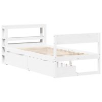 vidaXL Sängram utan madrass vit 75x190 cm massiv furu - Bild 3