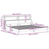 vidaXL Sängram utan madrass vit 200x200 cm massiv furu - Bild 12