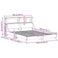 vidaXL Sängram utan madrass 160x200 cm massiv furu - Bild 12