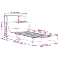 vidaXL Sängram utan madrass vaxad brun 90x200 cm massiv furu - Bild 12