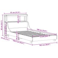 vidaXL Sängram utan madrass vit 75x190 cm massiv furu - Bild 12