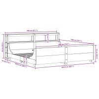 vidaXL Sängram utan madrass vaxbrun 200x200 cm massiv furu - Bild 12