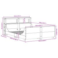 vidaXL Sängram utan madrass 150x200 cm massiv furu - Bild 12