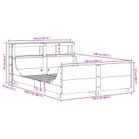 vidaXL Sängram utan madrass vit 150x200 cm massiv furu - Bild 12