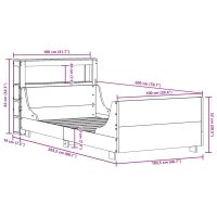 vidaXL Sängram utan madrass 100x200 cm massiv furu - Bild 12