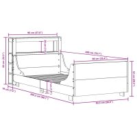 vidaXL Sängram utan madrass vaxad brun 90x200 cm massiv furu - Bild 12