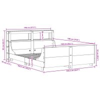 vidaXL Sängram utan madrass 140x190 cm massiv furu - Bild 12