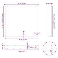 vidaXL Soffbordsben U-formade 2 st vit 80x(72-73) cm stål - Bild 10