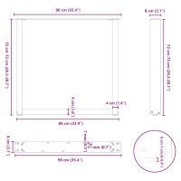 vidaXL Soffbordsben U-formade 2 st vit 90x(72-73) cm stål - Bild 10