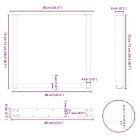 vidaXL Soffbordsben U-formade 3 st svart 90x(72-73) cm stål - Bild 10