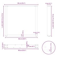 vidaXL Soffbordsben U-formade 3 st vit 90x(72-73) cm stål - Bild 10