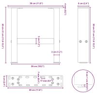 vidaXL Soffbordsben svart 2 st 30x(30-31) cm stål - Bild 9