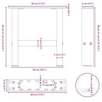 vidaXL Soffbordsben vit 2 st 30x(30-31) cm stål - Bild 9