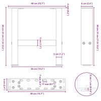 vidaXL Soffbordsben svart 2 st 40x(30-31) cm stål - Bild 9