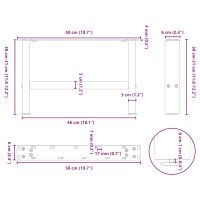 vidaXL Soffbordsben vit 2 st 50x(30-31) cm stål - Bild 9