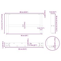 vidaXL Soffbordsben vit 2 st 60x(30-31) cm stål - Bild 9