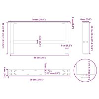 vidaXL Soffbordsben vit 2 st 70x(30-31) cm stål - Bild 9