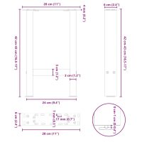 vidaXL Soffbordsben svart 2 st 28x(42-43) cm stål - Bild 10