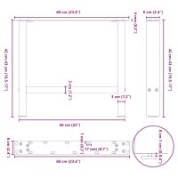 vidaXL Soffbordsben vit 2 st 60x(42-43) cm stål - Bild 10