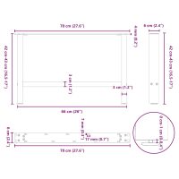 vidaXL Soffbordsben vit 2 st 70x(42-43) cm stål - Bild 10