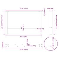 vidaXL Soffbordsben antracit 2 st 70x(42-43) cm stål - Bild 10