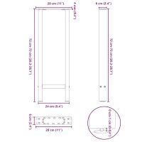 vidaXL Soffbordsben svart 2 st 28x(72-73) cm stål - Bild 10