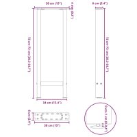 vidaXL Soffbordsben vit 2 st 38x(72-73) cm stål - Bild 10