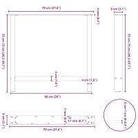 vidaXL Soffbordsben vit 2 st 70x(72-73) cm stål - Bild 10