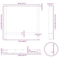 vidaXL Soffbordsben vit 2 st 80x(72-73) cm stål - Bild 10